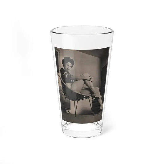 Lisa Montell #19 - International Pin-Ups Mag. '57 - 1 B&W Photo (Vintage Female Icon) Pint Glass 16oz 16oz - Go Mug Yourself