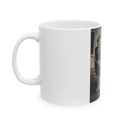 Lisa Montell #19 - International Pin-Ups Mag. '57 - 1 B&W Photo (Vintage Female Icon) White Coffee Mug - Go Mug Yourself