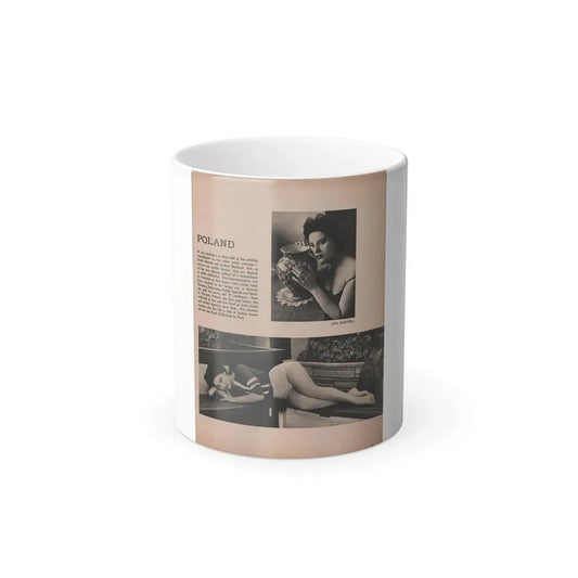 Lisa Montell #20 - International Pin-Ups Mag. '57 - 2 B&W Photos & Small Article (Vintage Female Icon) Color Changing Mug 11oz 11oz - Go Mug Yourself