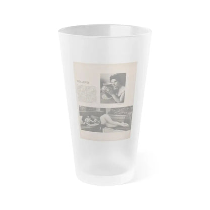 Lisa Montell #20 - International Pin-Ups Mag. '57 - 2 B&W Photos & Small Article (Vintage Female Icon) Frosted Pint Glass 16oz 16oz Frosted - Go Mug Yourself