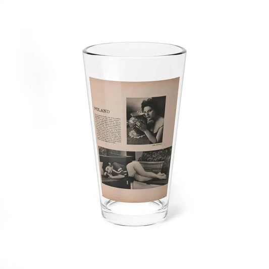 Lisa Montell #20 - International Pin-Ups Mag. '57 - 2 B&W Photos & Small Article (Vintage Female Icon) Pint Glass 16oz 16oz - Go Mug Yourself