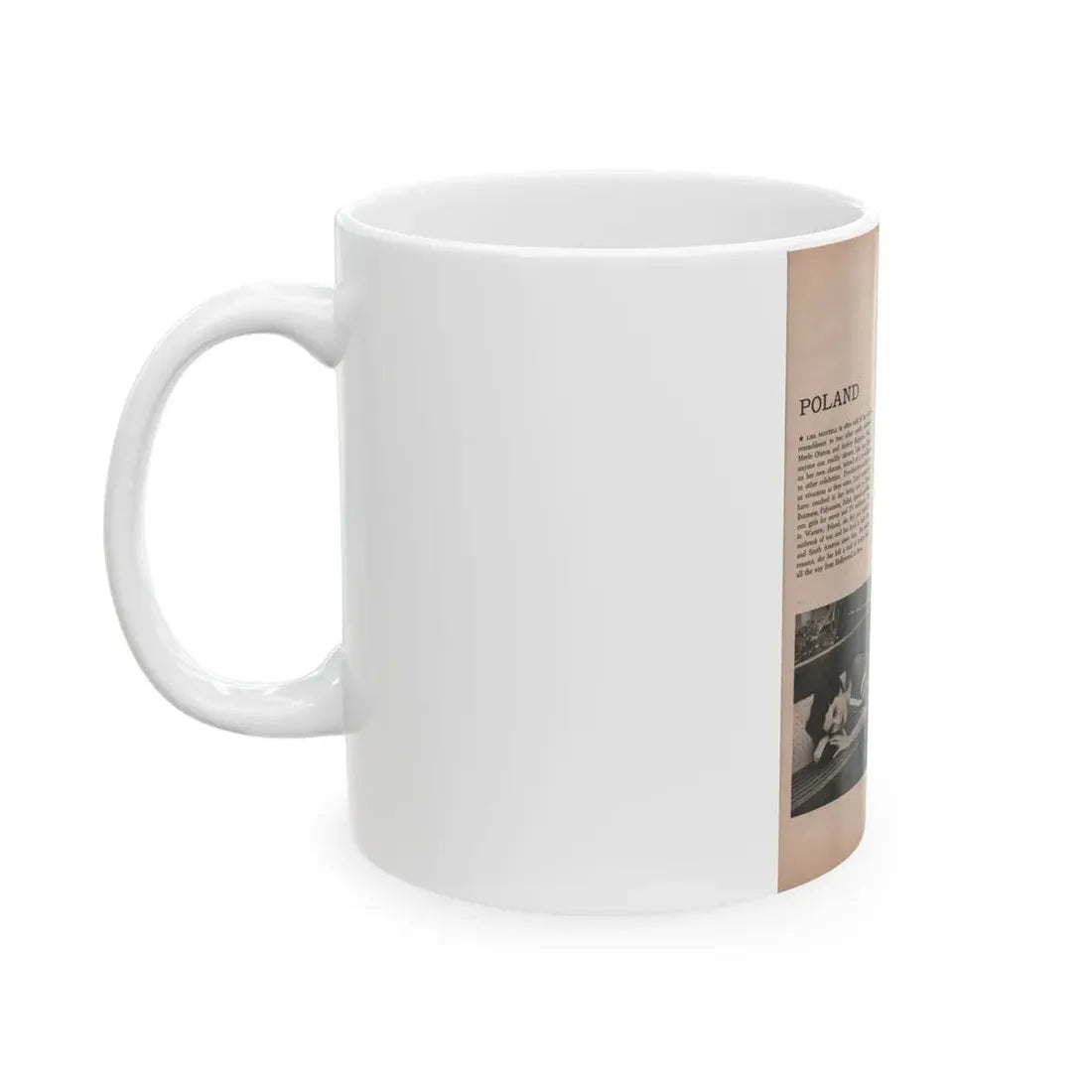 Lisa Montell #20 - International Pin-Ups Mag. '57 - 2 B&W Photos & Small Article (Vintage Female Icon) White Coffee Mug - Go Mug Yourself