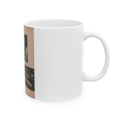 Lisa Montell #20 - International Pin-Ups Mag. '57 - 2 B&W Photos & Small Article (Vintage Female Icon) White Coffee Mug - Go Mug Yourself