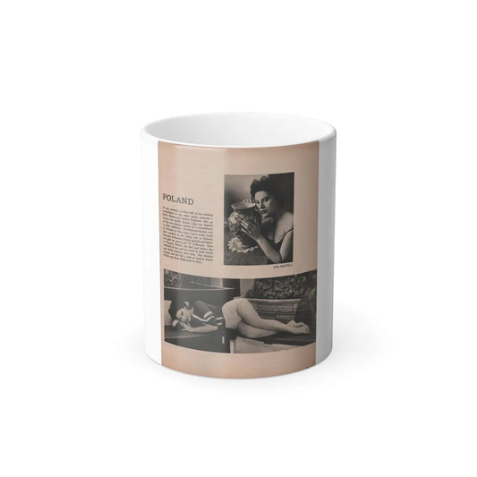 Lisa Montell #20 - International Pin-Ups Mag. '57 - 2 B&W Photos & Small Article (Vintage Female Icons) Color Changing Mug 11oz-11oz-Go Mug Yourself