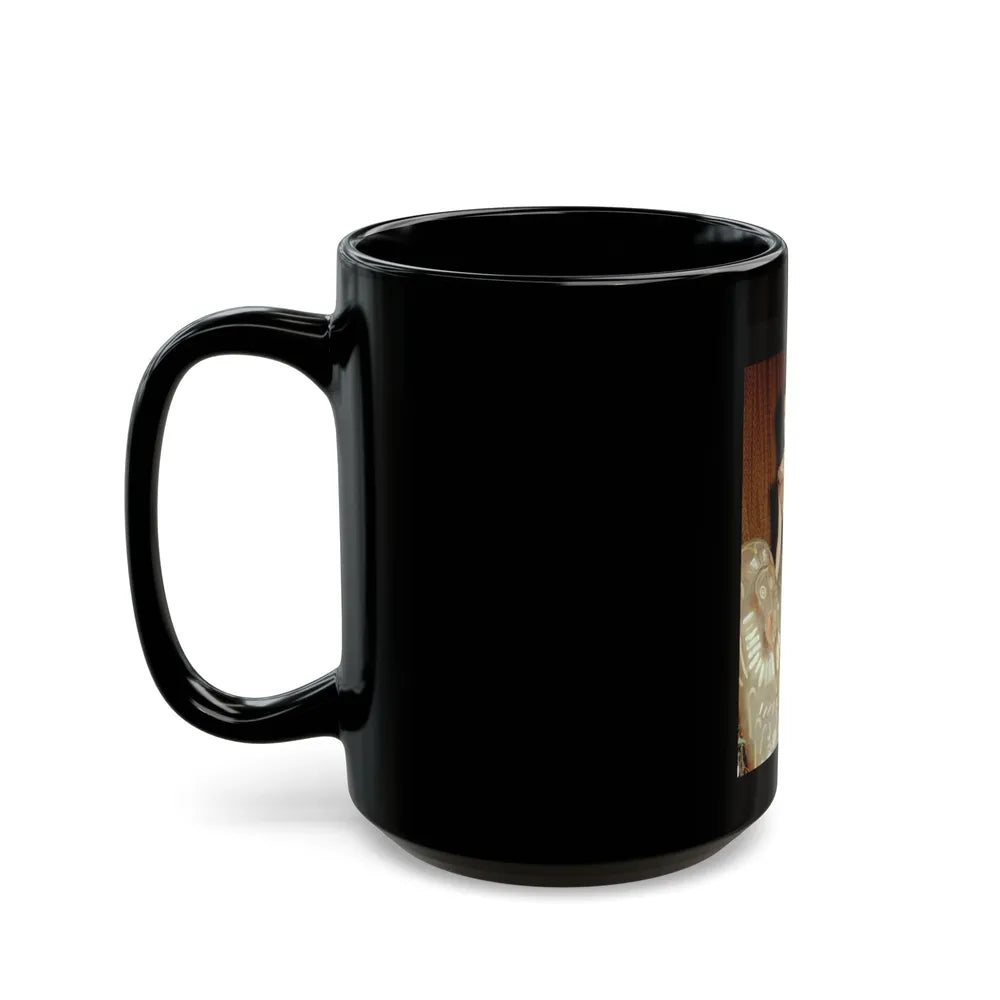 Lisa Montell #23 (Vintage Female Icon) Black Coffee Mug-Go Mug Yourself