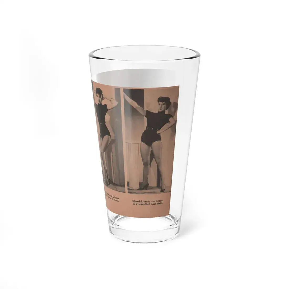 Lisa Montell #26 - 4 B&W Photos, Small Article & Captions from Pocket Pin-Ups Mag. '56 (Vintage Female Icon) Pint Glass 16oz - Go Mug Yourself
