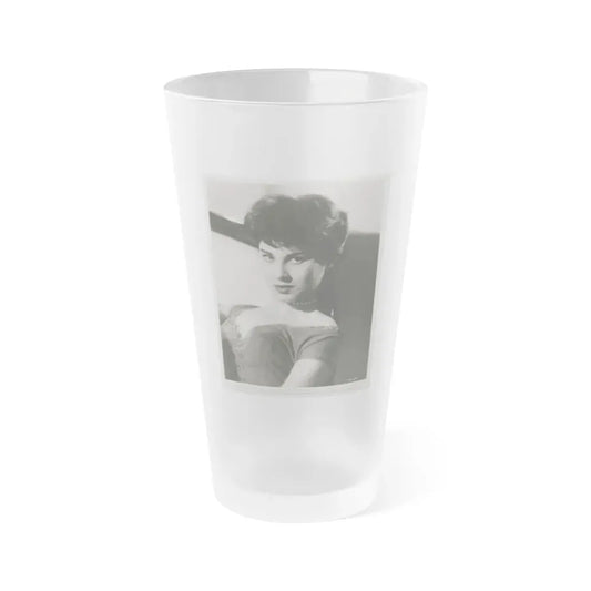 Lisa Montell #31 (Vintage Female Icon) Frosted Pint Glass 16oz 16oz Frosted - Go Mug Yourself