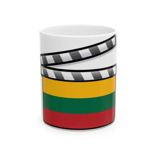 Lithuania film clapperboard (Lithuania) White Coffee Mug 11oz - Go Mug Yourself