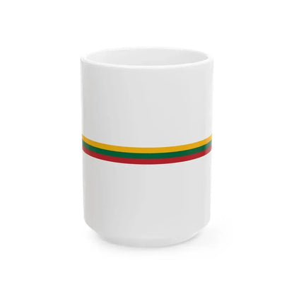 Lithuania flag bar (Lithuania) White Coffee Mug 15oz - Go Mug Yourself