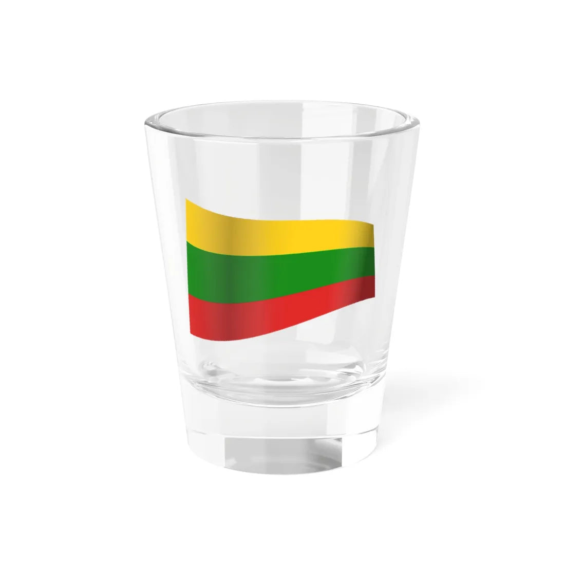 Lithuania Flag - iconic waving (Lithuania) Shot Glass 1.5oz 1.5oz - Go Mug Yourself