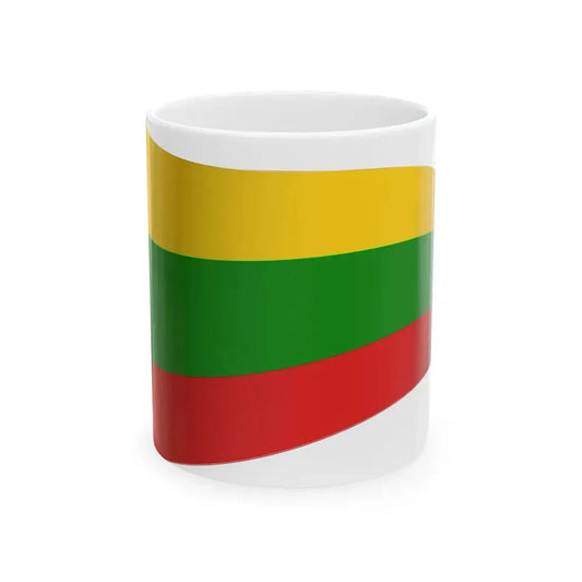 Lithuania Flag - iconic waving (Lithuania) White Coffee Mug 11oz - Go Mug Yourself