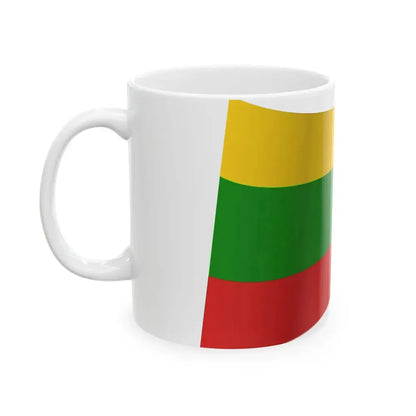Lithuania Flag - iconic waving (Lithuania) White Coffee Mug - Go Mug Yourself