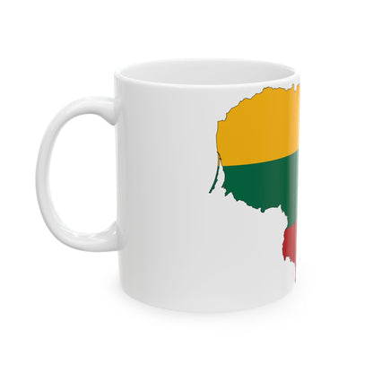 Lithuania-Flagmap (Lithuania) White Coffee Mug-Go Mug Yourself