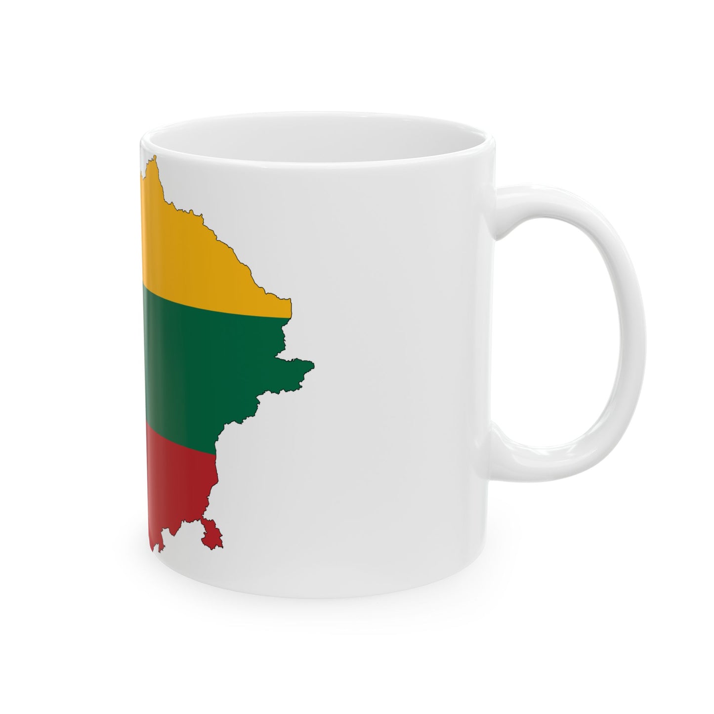 Lithuania-Flagmap (Lithuania) White Coffee Mug-Go Mug Yourself