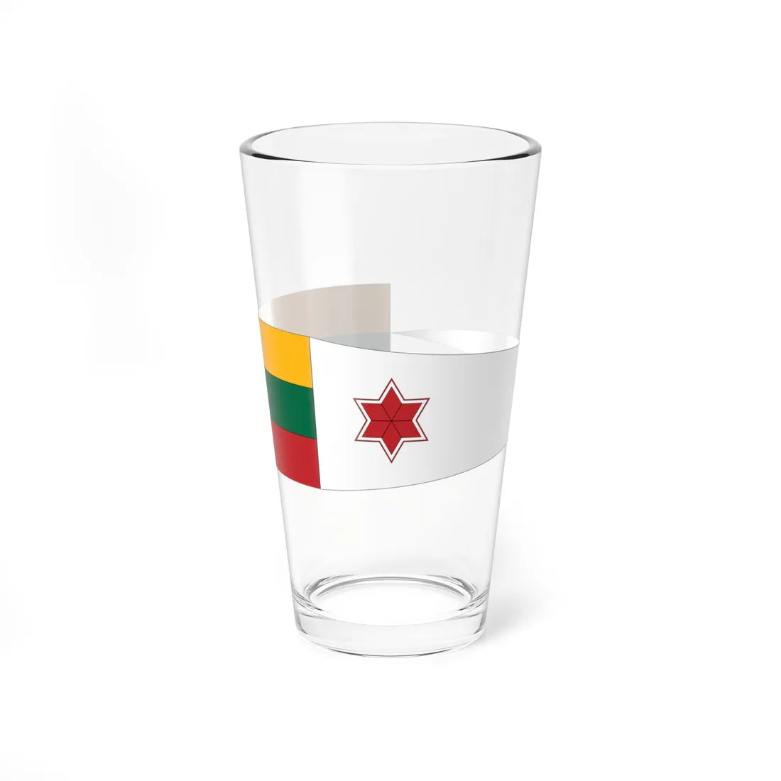 Lithuanian Navy Division Commanders pennant (Lithuania) Pint Glass 16oz 16oz - Go Mug Yourself