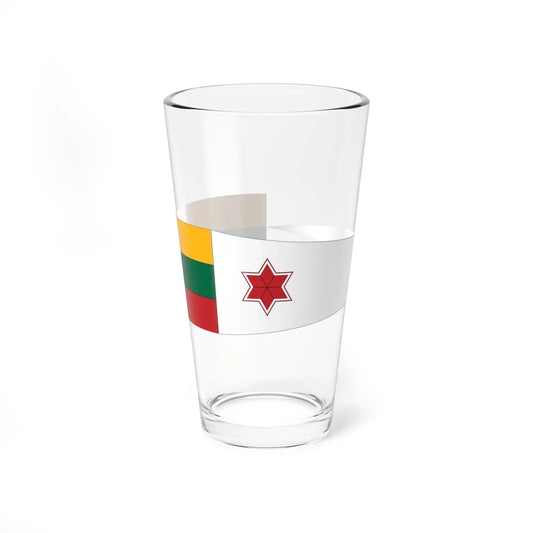 Lithuanian Navy Division Commanders pennant (Lithuania) Pint Glass 16oz 16oz - Go Mug Yourself