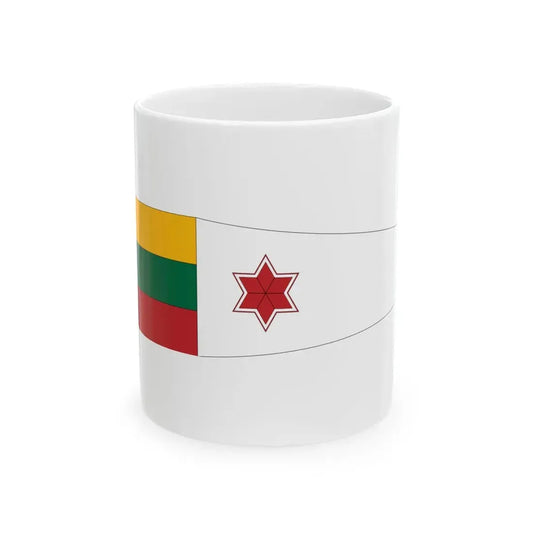 Lithuanian Navy Division Commanders pennant (Lithuania) White Coffee Mug 11oz - Go Mug Yourself