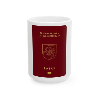 Lithuanian Passport - White Coffee Mug 15oz - Go Mug Yourself