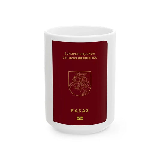 Lithuanian Passport - White Coffee Mug 15oz - Go Mug Yourself