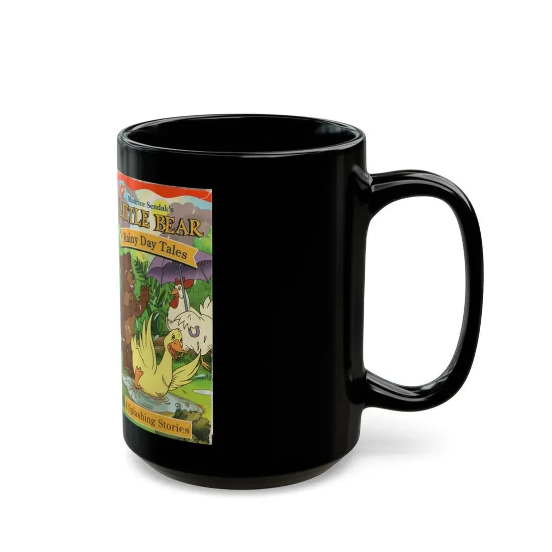 LITTLE BEAR RAINY DAY TALES (VHS COVER) - Black Coffee Mug - Go Mug Yourself