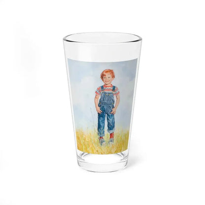 Little Boy Standing in a Field - Pint Glass 16oz 16oz - Go Mug Yourself