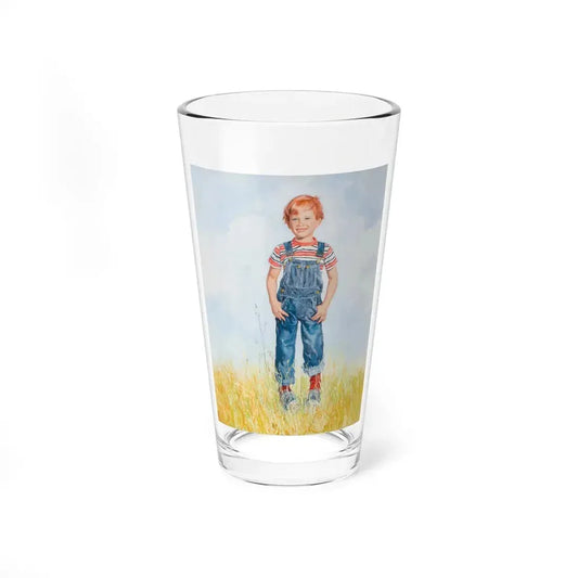 Little Boy Standing in a Field - Pint Glass 16oz 16oz - Go Mug Yourself
