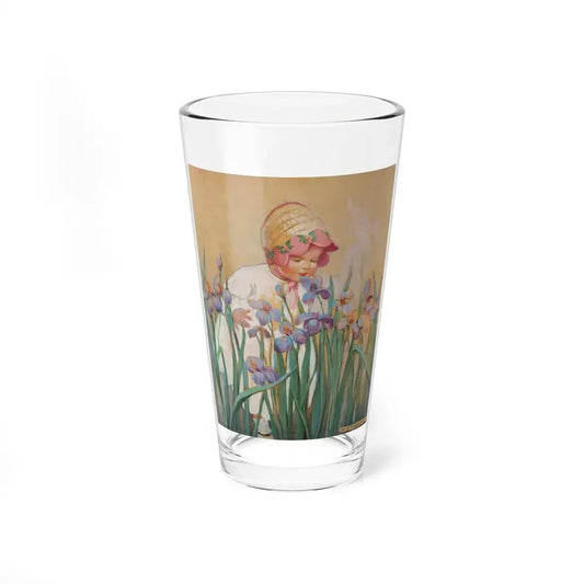 Little Girl with Irises, Good Housekeeping cover, June 1930 - Pint Glass 16oz 16oz - Go Mug Yourself