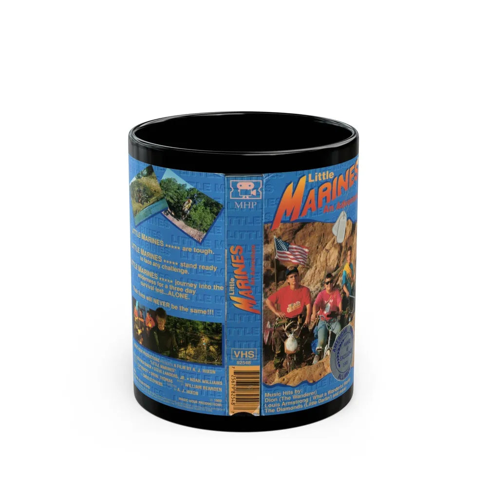 LITTLE MARINES AN ADVENTURE (VHS COVER) - Black Coffee Mug-11oz-Go Mug Yourself