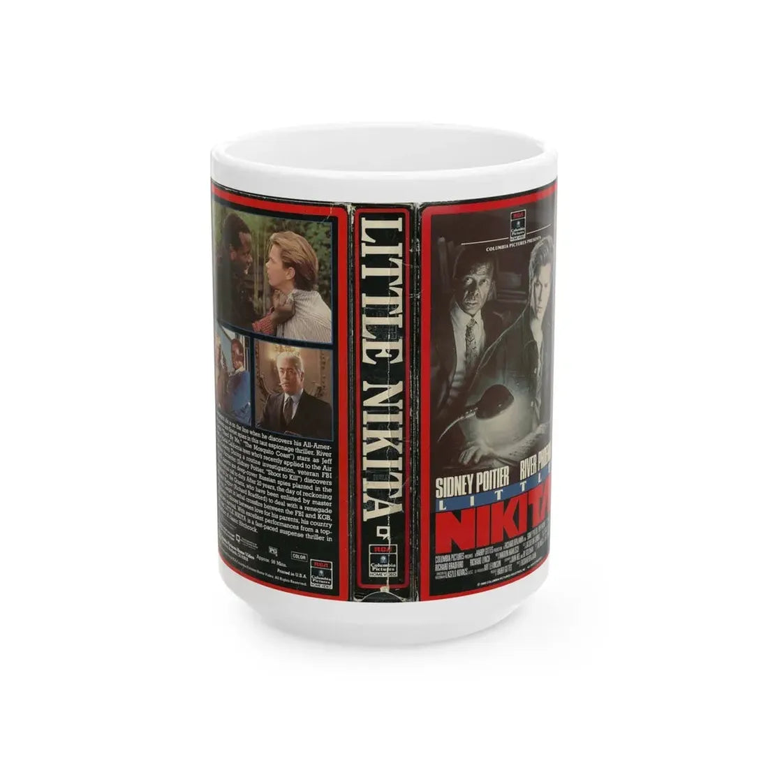 LITTLE NIKITA RIVER PHOENIX SIDNEY POITIER (VHS COVER) - White Coffee Mug 15oz - Go Mug Yourself