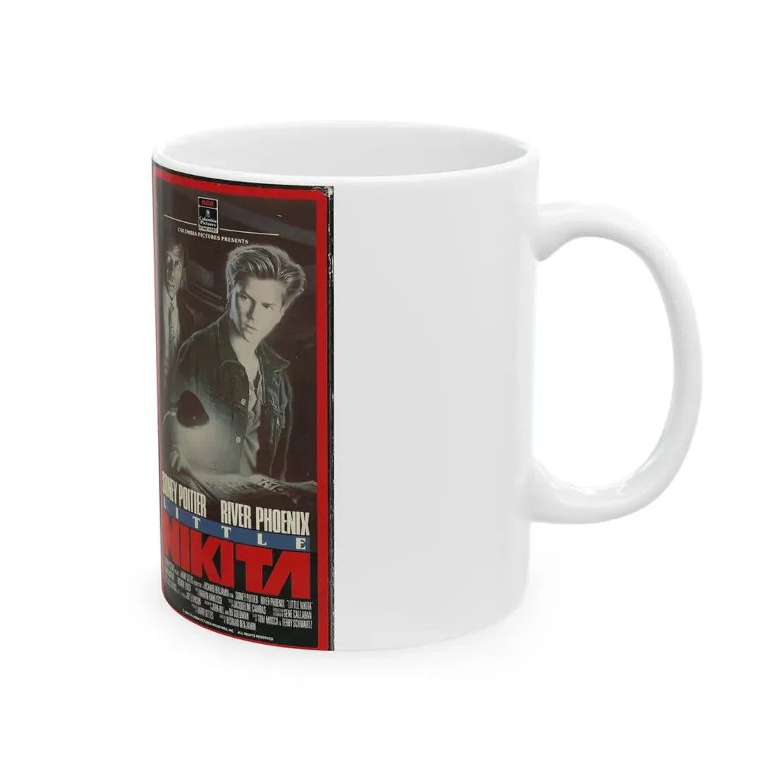 LITTLE NIKITA RIVER PHOENIX SIDNEY POITIER (VHS COVER) - White Coffee Mug - Go Mug Yourself