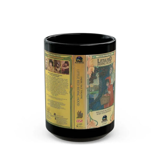 LITTLE RED RIDING HOOD FAERIE TALE THEATRE MALCOLM MCDOWELL MARY STEENBURGEN (VHS COVER) - Black Coffee Mug 15oz - Go Mug Yourself