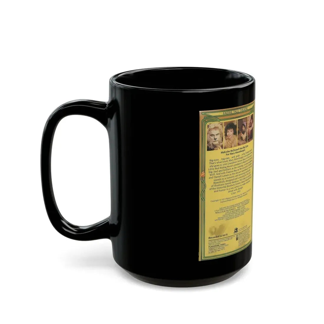 LITTLE RED RIDING HOOD FAERIE TALE THEATRE MALCOLM MCDOWELL MARY STEENBURGEN (VHS COVER) - Black Coffee Mug - Go Mug Yourself