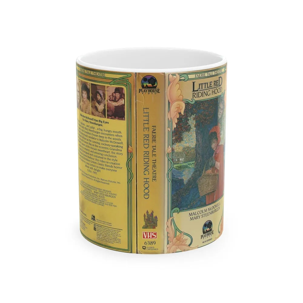 LITTLE RED RIDING HOOD FAERIE TALE THEATRE MALCOLM MCDOWELL MARY STEENBURGEN (VHS COVER) - White Coffee Mug-11oz-Go Mug Yourself