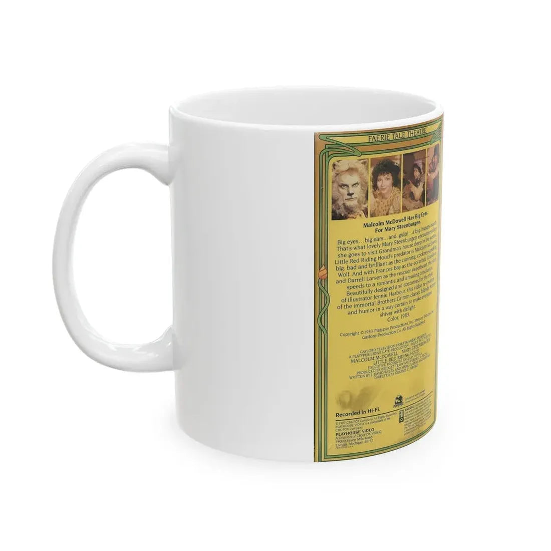 LITTLE RED RIDING HOOD FAERIE TALE THEATRE MALCOLM MCDOWELL MARY STEENBURGEN (VHS COVER) - White Coffee Mug - Go Mug Yourself