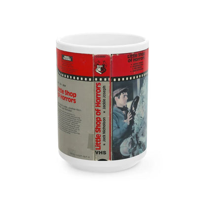 LITTLE SHOP OF HORRORS JACK NICHOLSON (VHS COVER) - White Coffee Mug-15oz-Go Mug Yourself