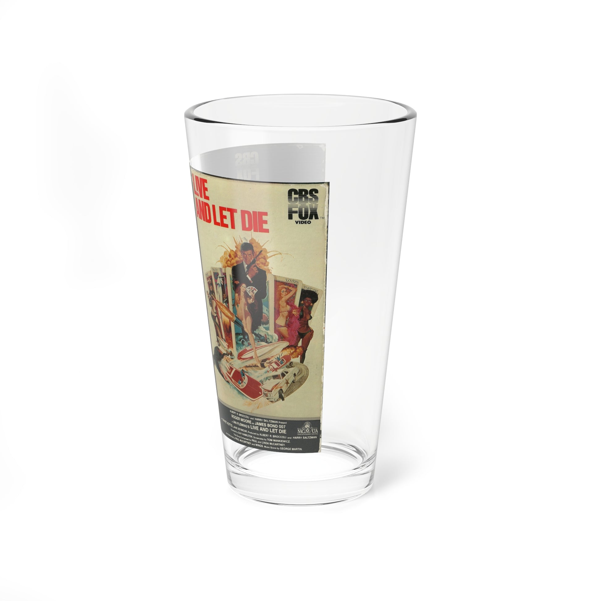 LIVE AND LET DIE (VHS COVER) Pint Glass 16oz-Go Mug Yourself