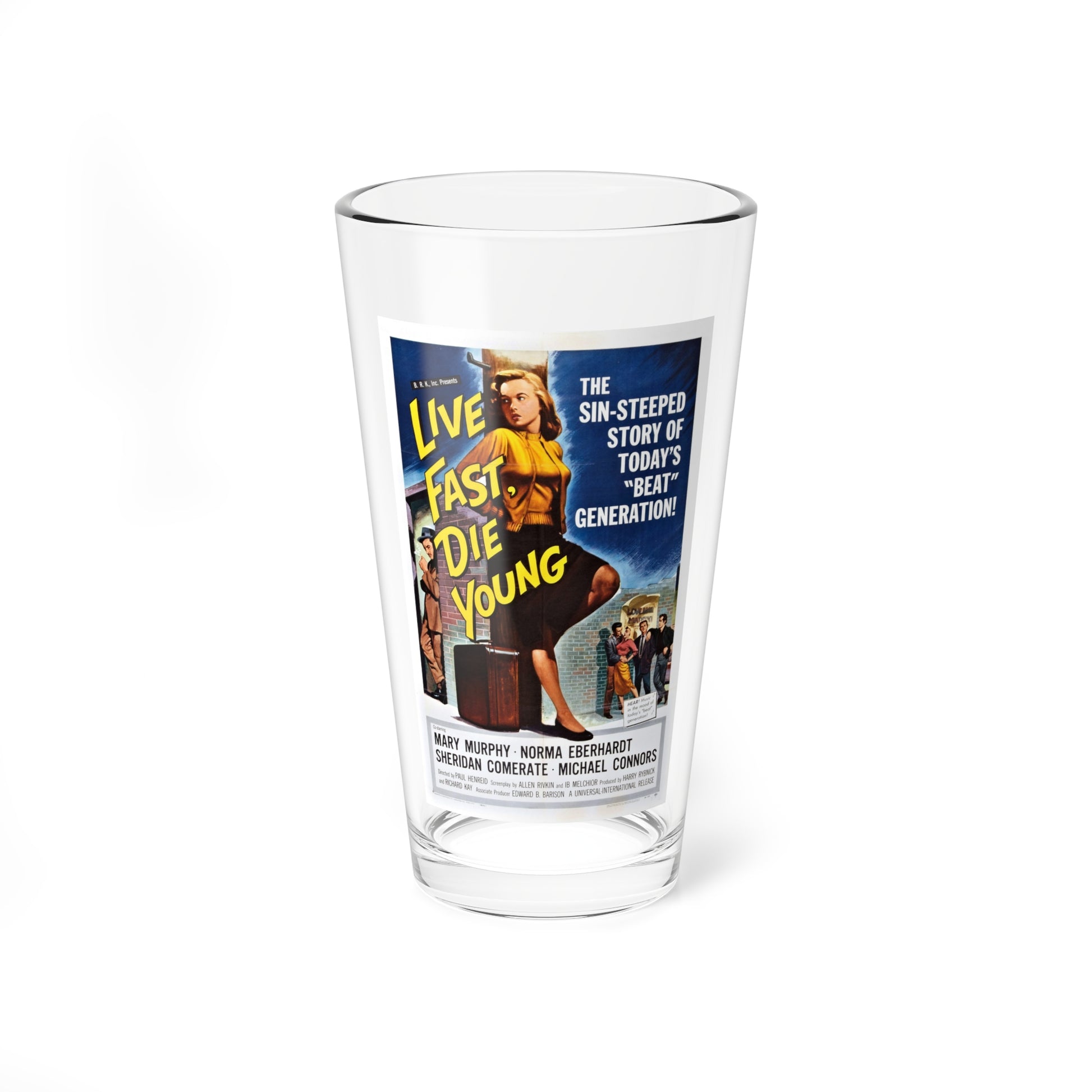 LIVE FAST DIE YOUNG 1958 Movie Poster - Pint Glass 16oz-16oz-Go Mug Yourself