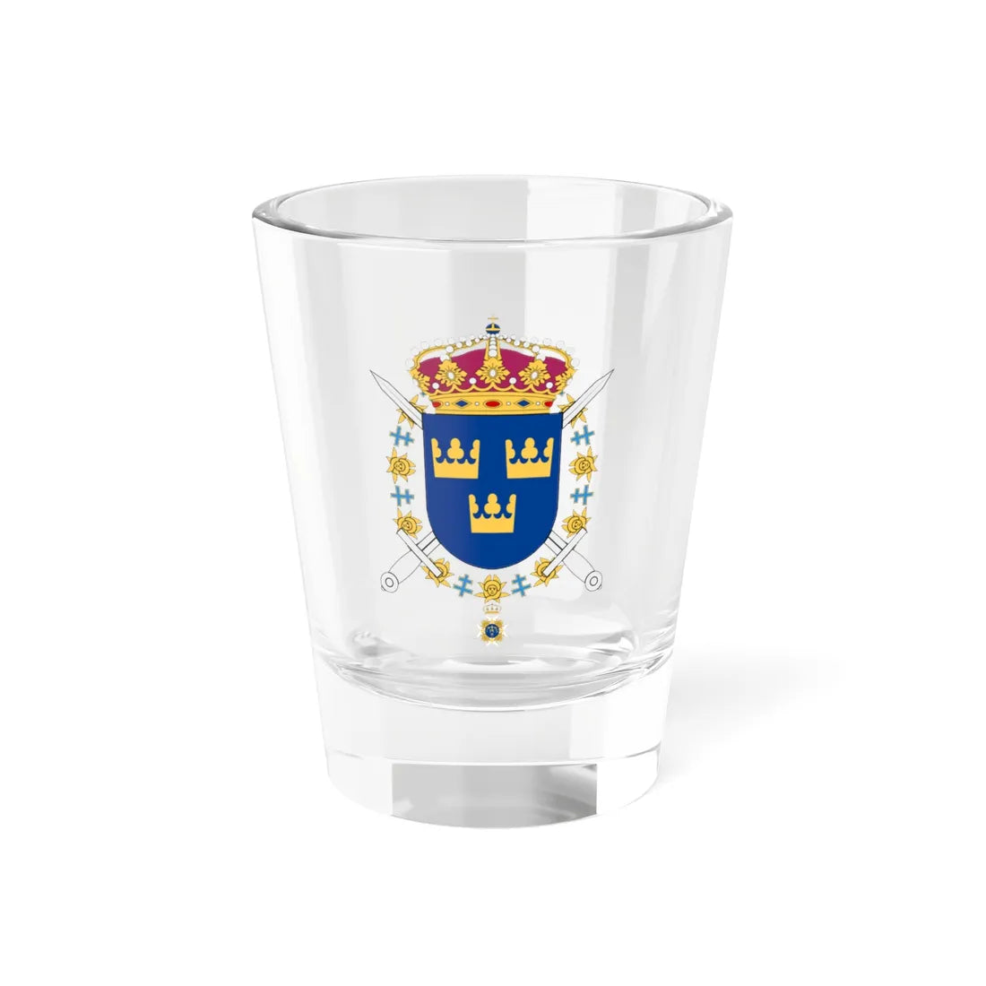 Livgardesgruppen vapen (Sweden) (Coat of Arms) Shot Glass 1.5oz 1.5oz - Go Mug Yourself