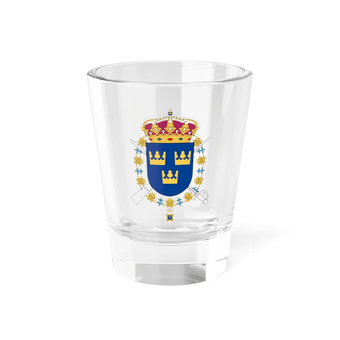 Livgardet vapen (Sweden) (Coat of Arms) Shot Glass 1.5oz 1.5oz - Go Mug Yourself