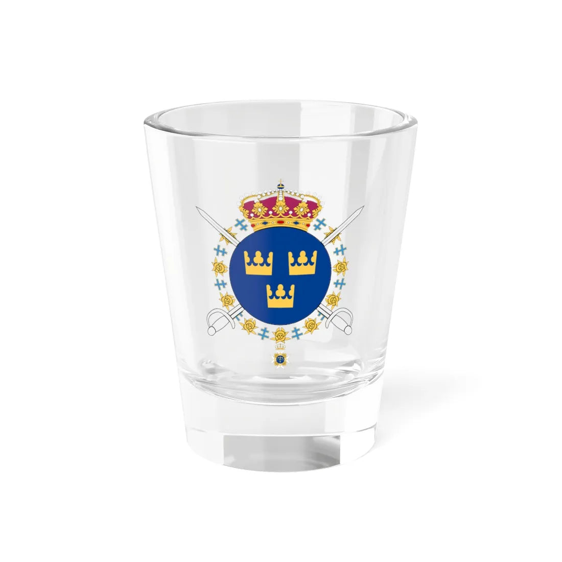 Livgardets dragoner vapen (Sweden) (Coat of Arms) Shot Glass 1.5oz 1.5oz - Go Mug Yourself