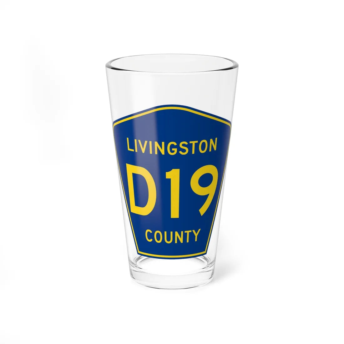Livingston County D-19 (Michigan) (Road Sign) Pint Glass 16oz 16oz - Go Mug Yourself
