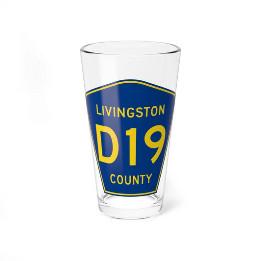 Livingston County D-19 (Michigan) (Road Sign) Pint Glass 16oz 16oz - Go Mug Yourself