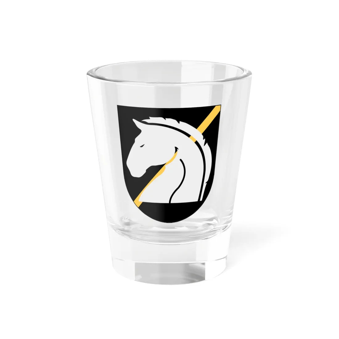Livregementets husarer 32. underrättelsebataljonen vapen (Sweden) (Coat of Arms) Shot Glass 1.5oz 1.5oz - Go Mug Yourself