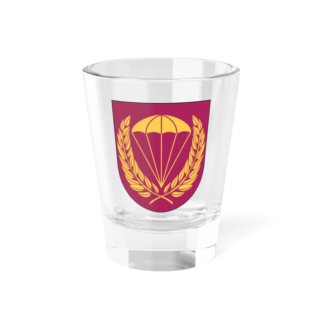 Livregementets husarer 323. fallskärmsjägarskvadronen vapen (Sweden) (Coat of Arms) Shot Glass 1.5oz - Go Mug Yourself