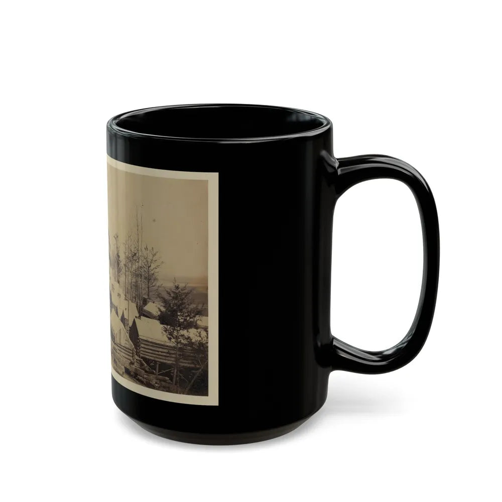 Log Cabin Barracks At A Military Facility (U.S. Civil War) Black Coffee Mug-Go Mug Yourself