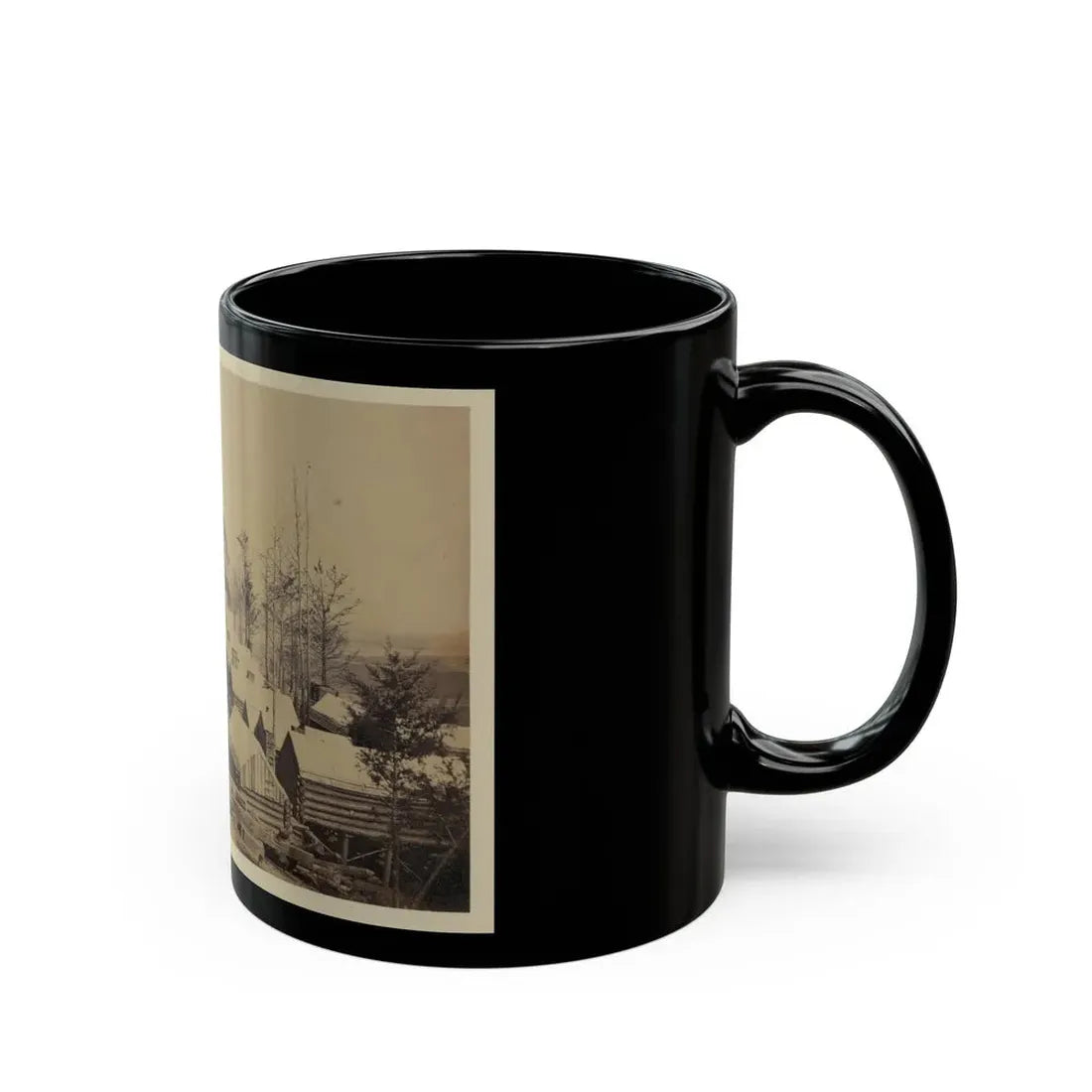 Log Cabin Barracks At A Military Facility (U.S. Civil War) Black Coffee Mug - Go Mug Yourself
