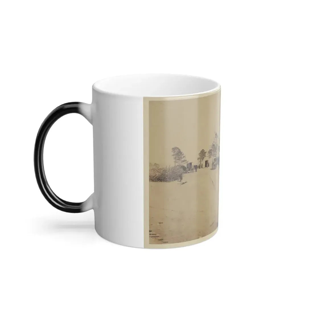 Log Cabin Barracks at a Military Facility (U.S. Civil War) Color Changing Coffee Mug 11oz - Go Mug Yourself
