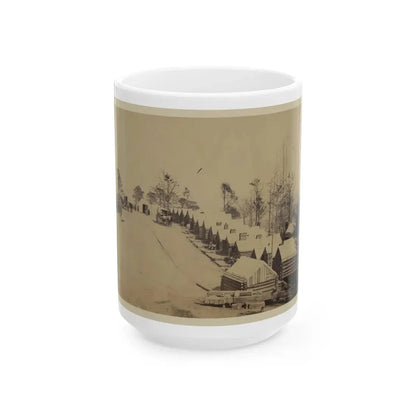 Log Cabin Barracks At A Military Facility (U.S. Civil War) White Coffee Mug 15oz - Go Mug Yourself