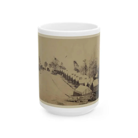 Log Cabin Barracks At A Military Facility (U.S. Civil War) White Coffee Mug 15oz - Go Mug Yourself