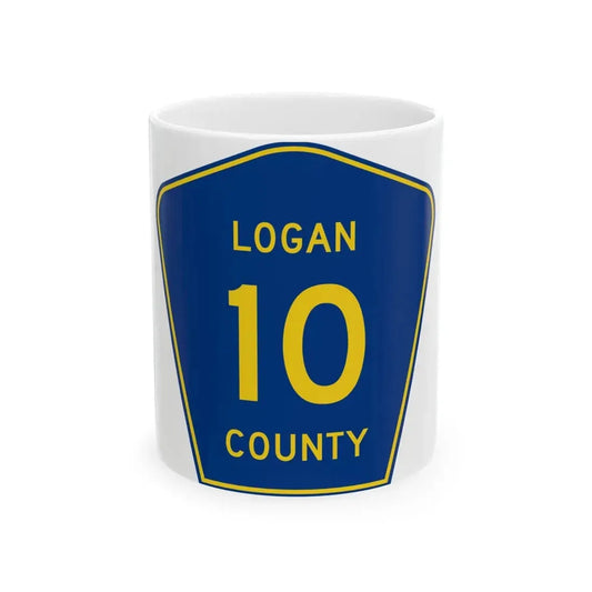 Logan County 10 (Illinois) (Road Sign) White Coffee Mug 11oz - Go Mug Yourself